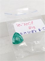 10.70 Cts. Colombian Emerald Trillion Cut Gemstone
