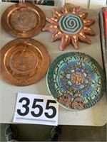 Terra-cotta pices (2) and metal plates