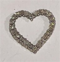 .925 Sterling Silver Diamond Pendant 0.91 grams