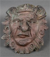 Moulded Metal Satyr Mask, Vintage