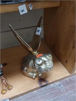 Chrome Brass Finished Flying Pig Hood Ornament