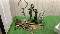 GROUP LOT OF ASSORTED COPPER, BRASS, CAST IRON