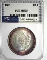 1886 Morgan PCI MS65 Purple Rim