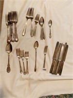 ASSORTED FLATWARE BOTH STAINLESS AND PLATE