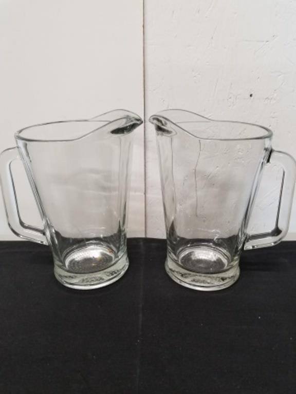 Two glass pitchers