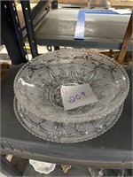 Glass bowl and platter