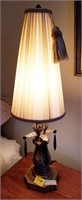 PAIR OF COMPOSITE BOUDOIR LAMP WITH SHADE