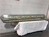 Burgers, Chicken and Fried Veggies Sign