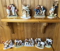 9 Limited Edition Norman Rockwell Figurines