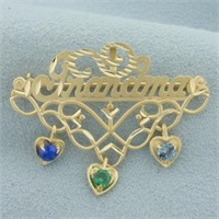 Grandma Topaz Pin in 14k Yellow Gold