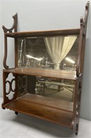 Mahogany Mirror Wall Display Shelf