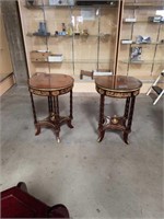 Pair of Egyptian round tables
