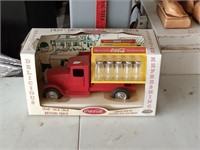 Coke pressed metal toy truck in box