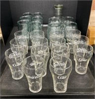 Advertising Coca Cola Glasses, Recycled Glass.