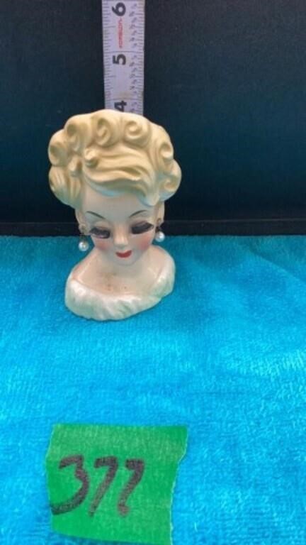 Lady Head Vase w/pearl earrings