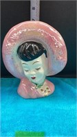 Lady Head Vase 
Wall Pocket