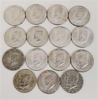 15 Kennedy Half Dollar Coins