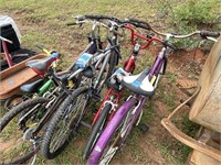 3 Adult bikes, one kid bike, one child bike