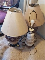 Lot of Three Lamps- South Western Themed