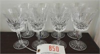 (8) Waterford cut crystal white wine stems