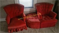 Two Occassional Chairs & Foot Stool