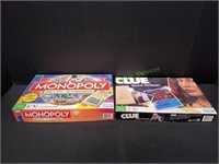 Monopoly Here & Now & Clue Board Games