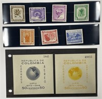 COLUMBIA: 1949 Orchids Set #580-86 + Air Mail