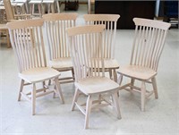 SET OF 6 BROWN MAPLE "OLD SOUTH" SIDE CHAIRS