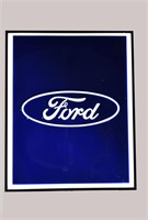 Ford Illuminated Dealer Sign in Metal Housing,