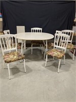 Kitchen table with one leaf 6 chairs