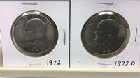 OF) 1972 & 1972-D DOLLAR COINS