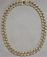 Cuban Link Necklace w/Clear Rhinestone 20"