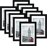 NEW /  Giftgard Black 4x6 Picture Frame Set of 10