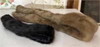 Brown and black mink collars