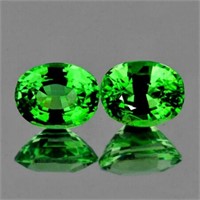 Natural Chrome Green Tsavorite Garnet Pair - FL