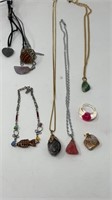 Vintage Stone Gemstones Necklaces