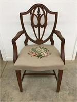Beautiful Hepplewhite Arm Chair with Cross