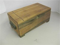 10" x 5" x 5" Wood Box With Brass Decor Piece