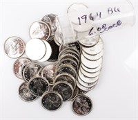 Coin 40 B.U . Silver Canadian Quarters 1964