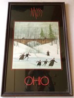 P. Buckley Moss Framed Poster OHIO, Ice Skaters