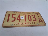 1977 Illinois Licence Plate