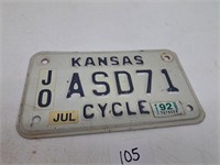 1992 Kansas MC Licence Plate