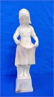 Marble Young Girl Statue ( Some Chips On Base )