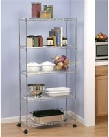 5 Tier Steel Wire Shelving With Caster Dim:30”W x