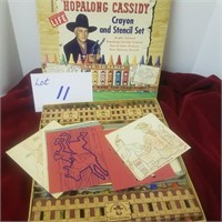 Hopalong Cassidy Crayon Stencil Set