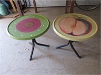 2 Painted Patio Stands