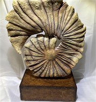 Art Shell on Wood Base 17ht x 9.5 wide