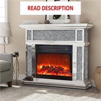 Mirrored Electric Fireplace  750/1500W Silver