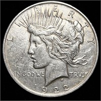 1922-D LIGHTLY CIRCULATED 90% SILVER PEACE DOLLAR