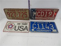 4 US license plates
